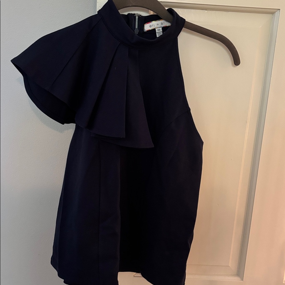 Eri + Ali Elegant Black One-Shoulder Top